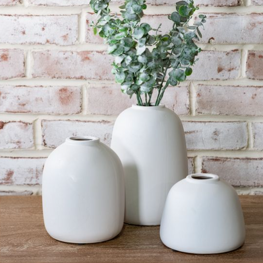 White Bud Vases