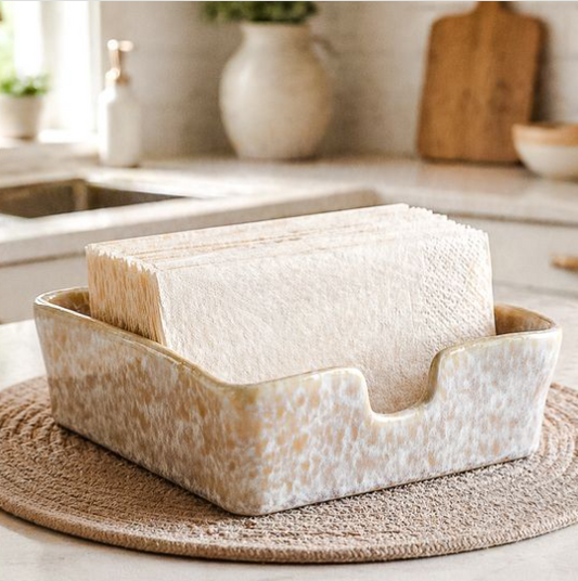 Beige Ceramic Napkin Holder