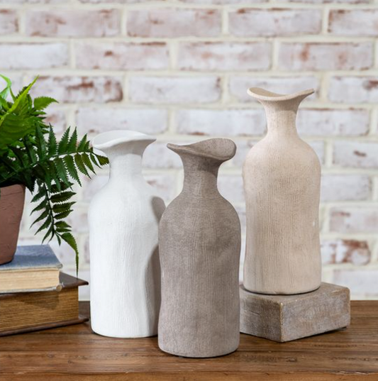 Fluted Earth Vases
