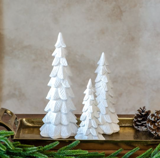 White Glitter Trees
