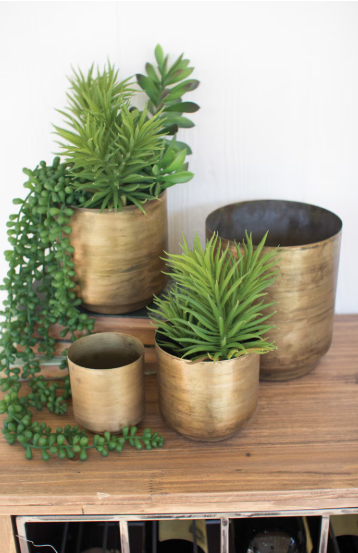 Metal Aged Brass Flower Pots