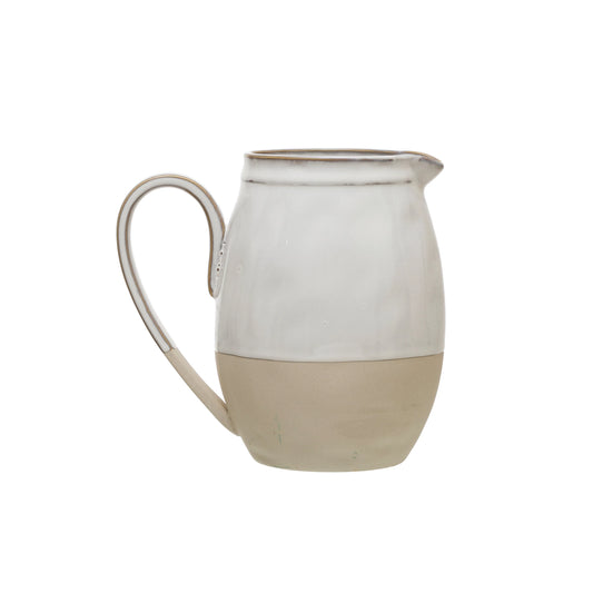 Stoneware Pitcher with Glaze