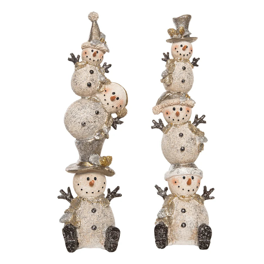 Metallic Stacked Snowman