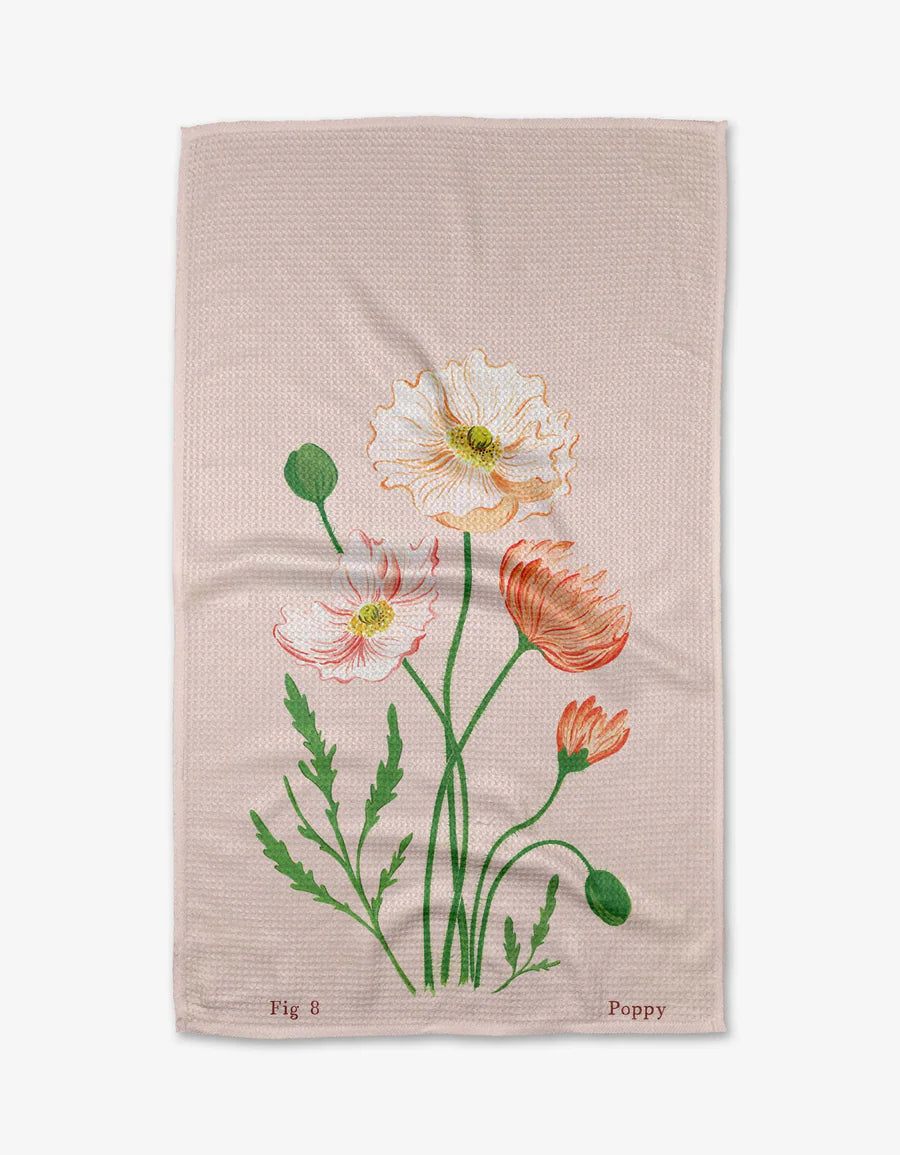 August Poppy Kitchen Tea Towel