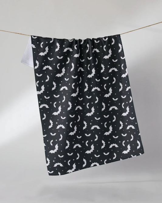 Batty Night Black Tea Towel