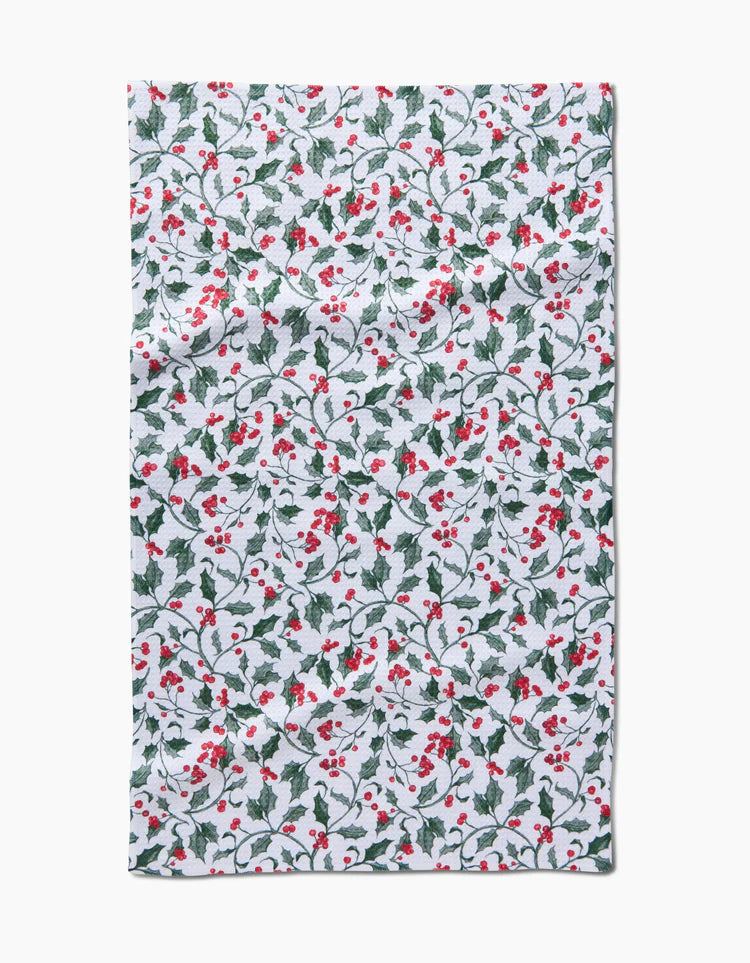 Christmas Holly Kitchen Tea Towel