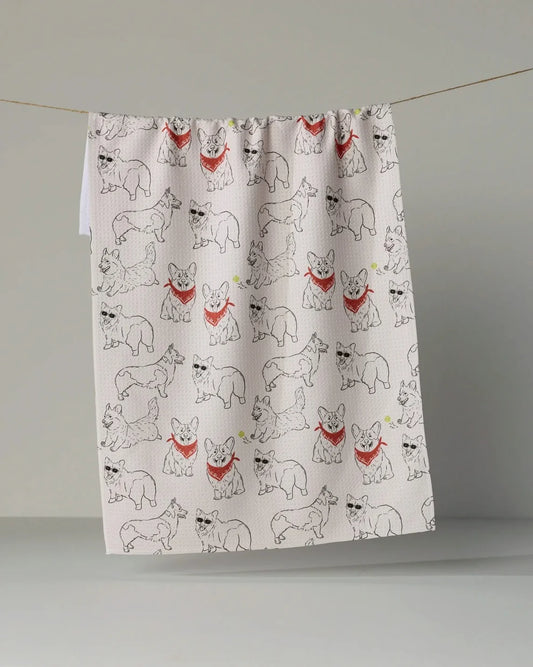 Corgi Club Kitchen Tea Towel