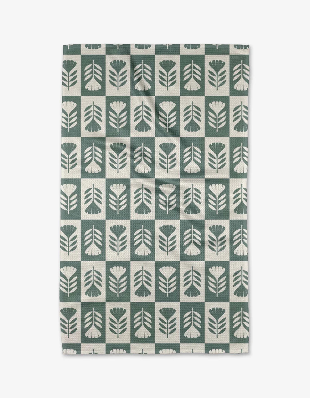 Green Flower Patch Kitchen Tea Towel