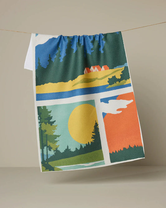 Happy Hiking Kitchen Tea Towel