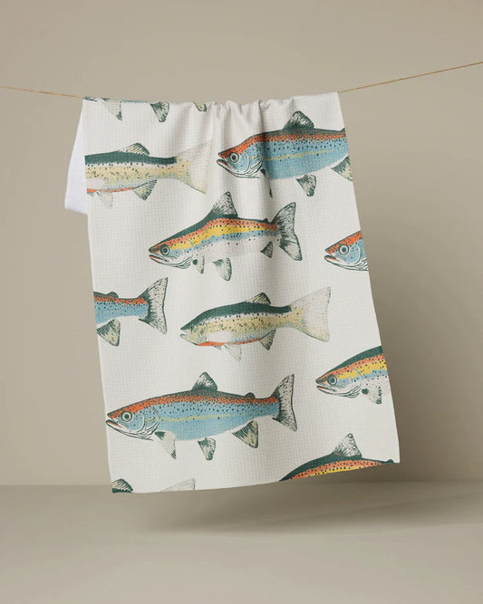 Hooked on Fishing Kitchen Tea Towel