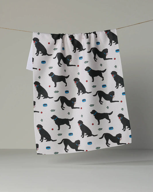 Black Lab Pals Kitchen Tea Towel