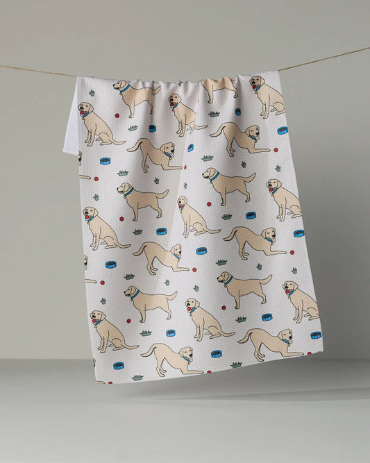 Yellow Lab Pals Kitchen Tea Towel