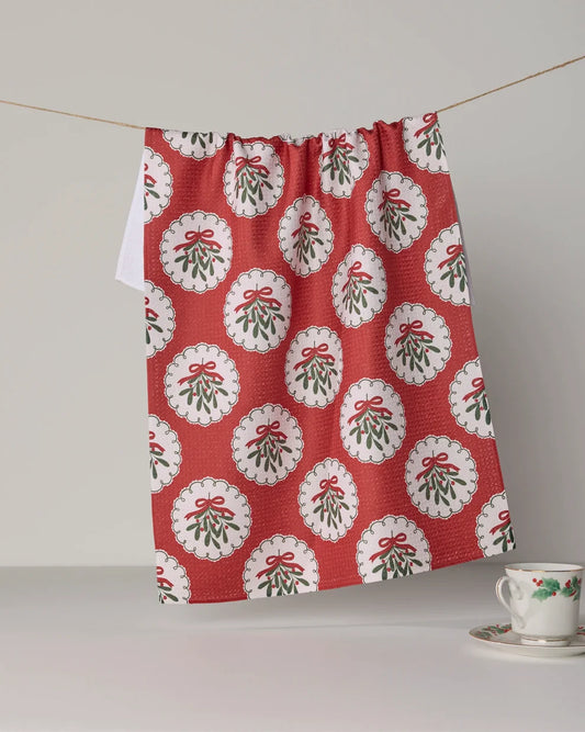 Merry Mistletoe Kitchen Tea Towel