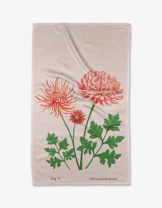 November Chrysanthemum Kitchen Tea Towel