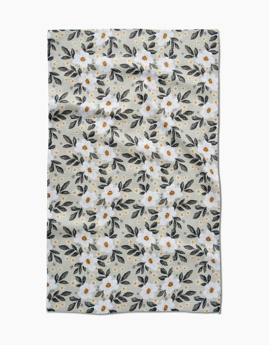 Painted Spring Flowers Kitchen Tea Towel