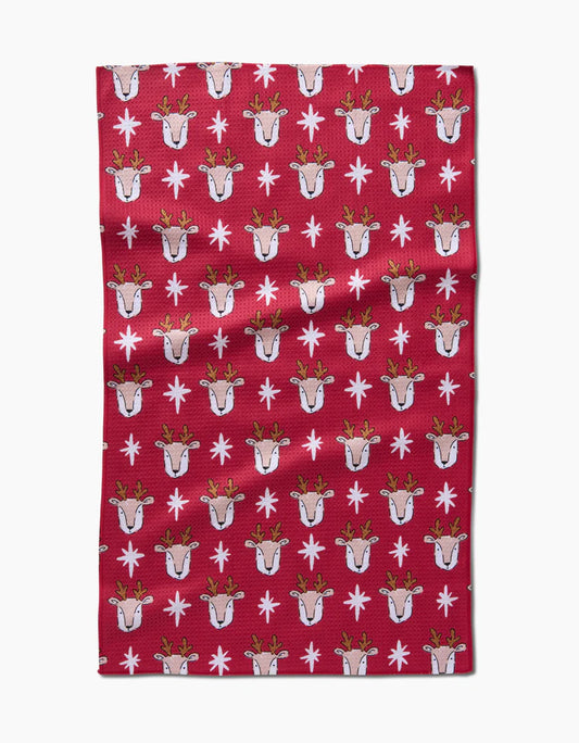 Reindeer Star Kitchen Tea Towel