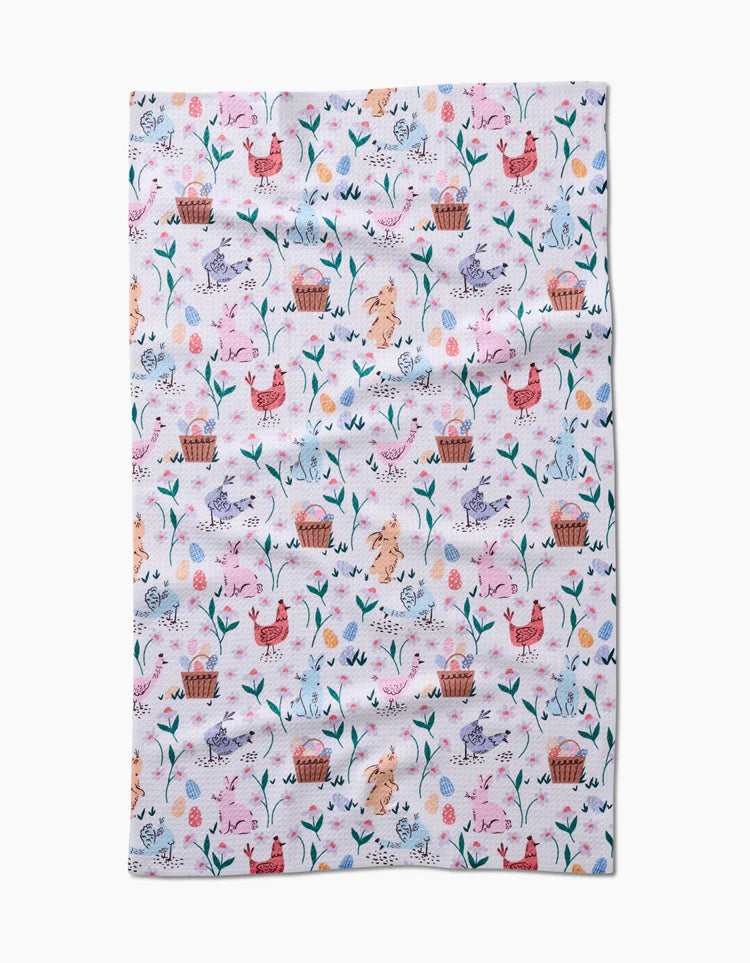 Spring Bunnies Kitchen Tea Towel