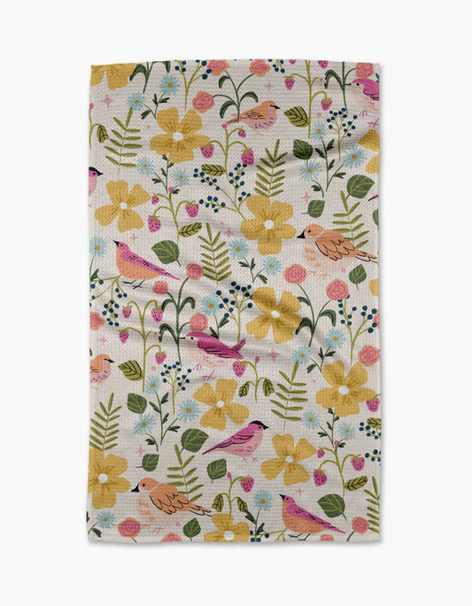 Summer Songbirds Kitchen Tea Towel