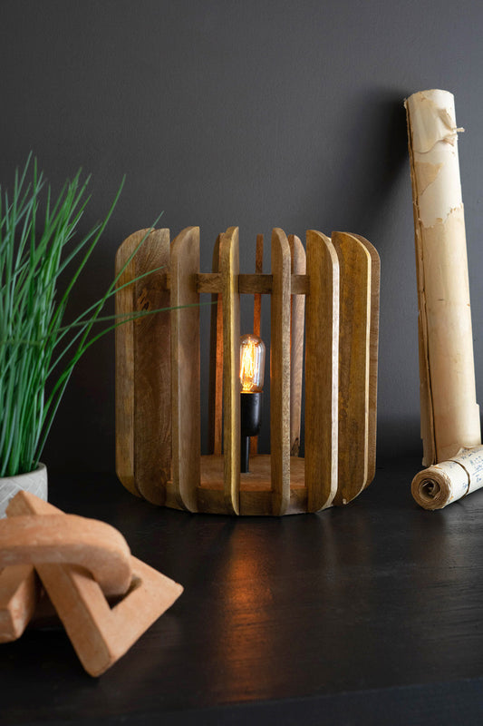Wooden Slat Table Lamp