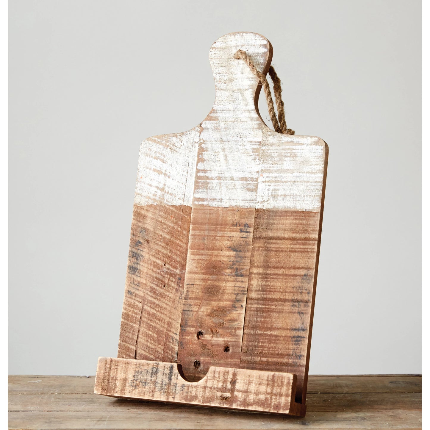 Wood Tablet Holder with Rope