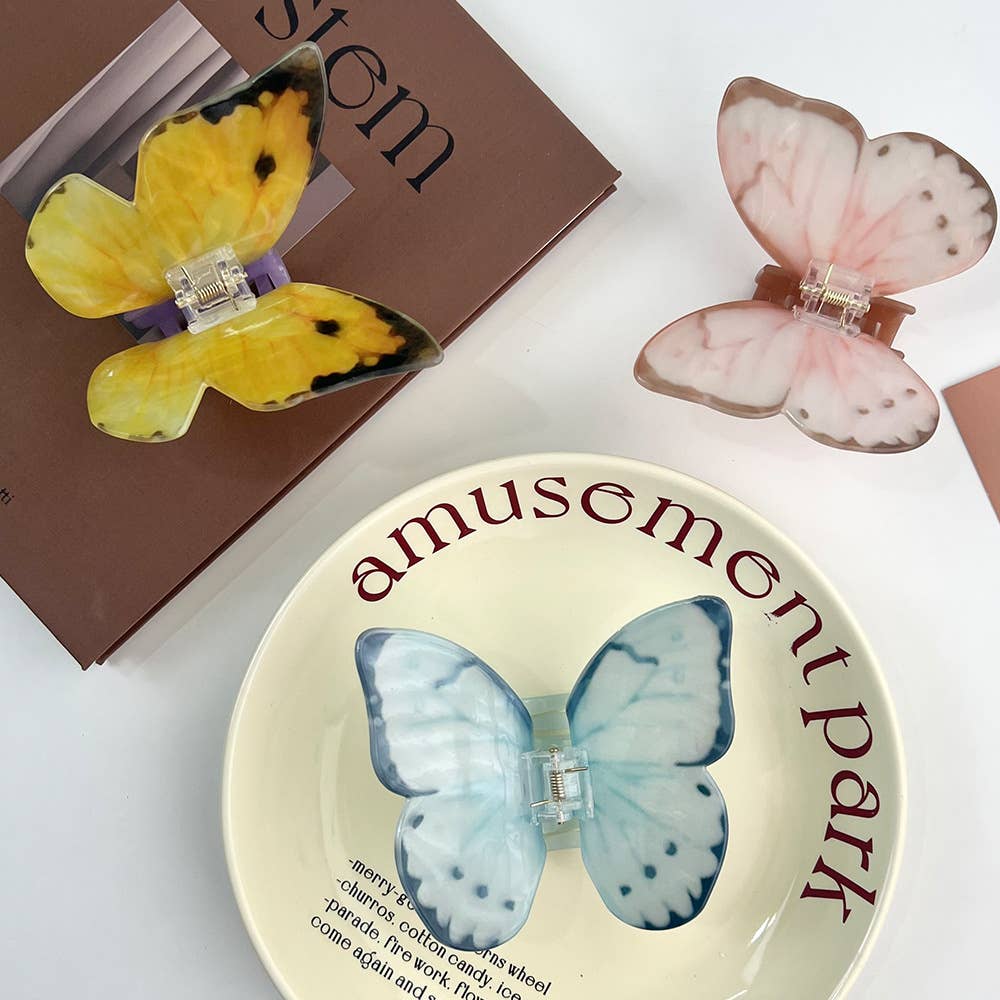 Orange Butterfly Hair Clip