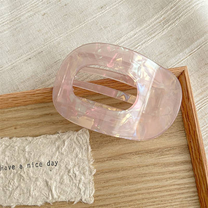 Iridescent Oval Flat Hair Clip