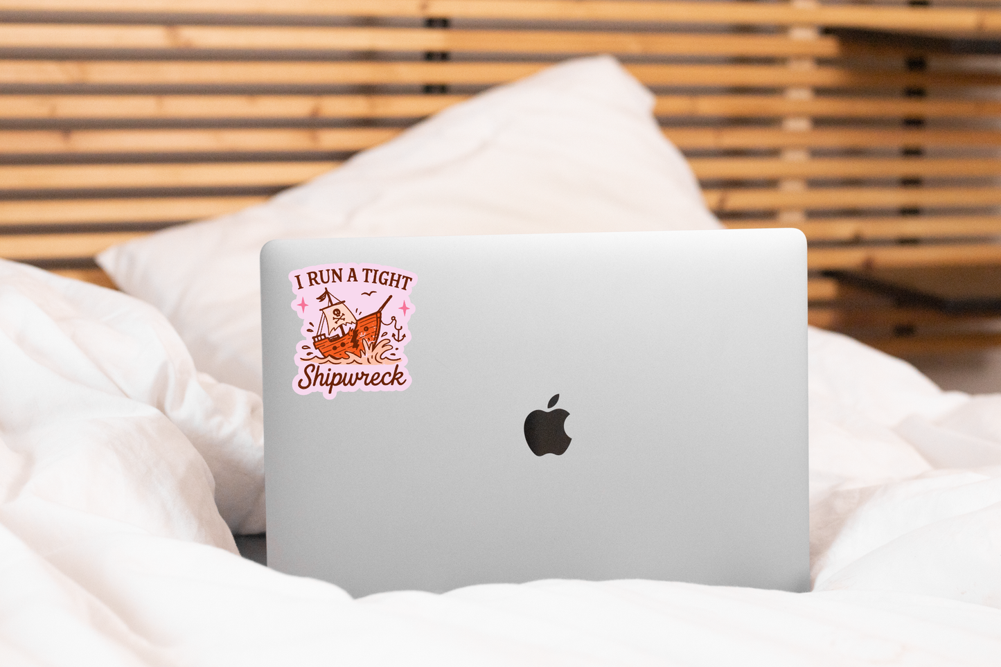 I Run a Tight Ship Wreck Sticker