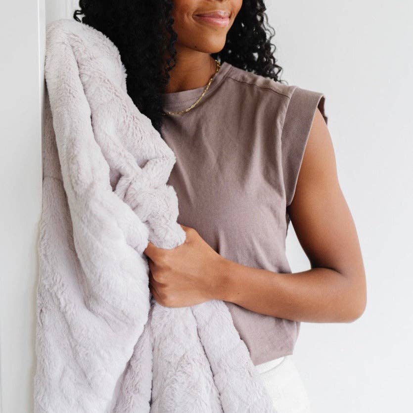 Copper Patterned Faux Fur Throw Blanket