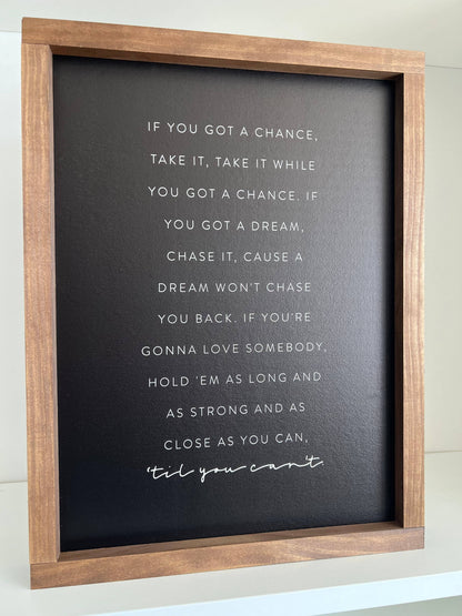 Till You Can't Wall Sign