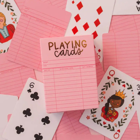 Pink Library Card Deck of Playing Cards