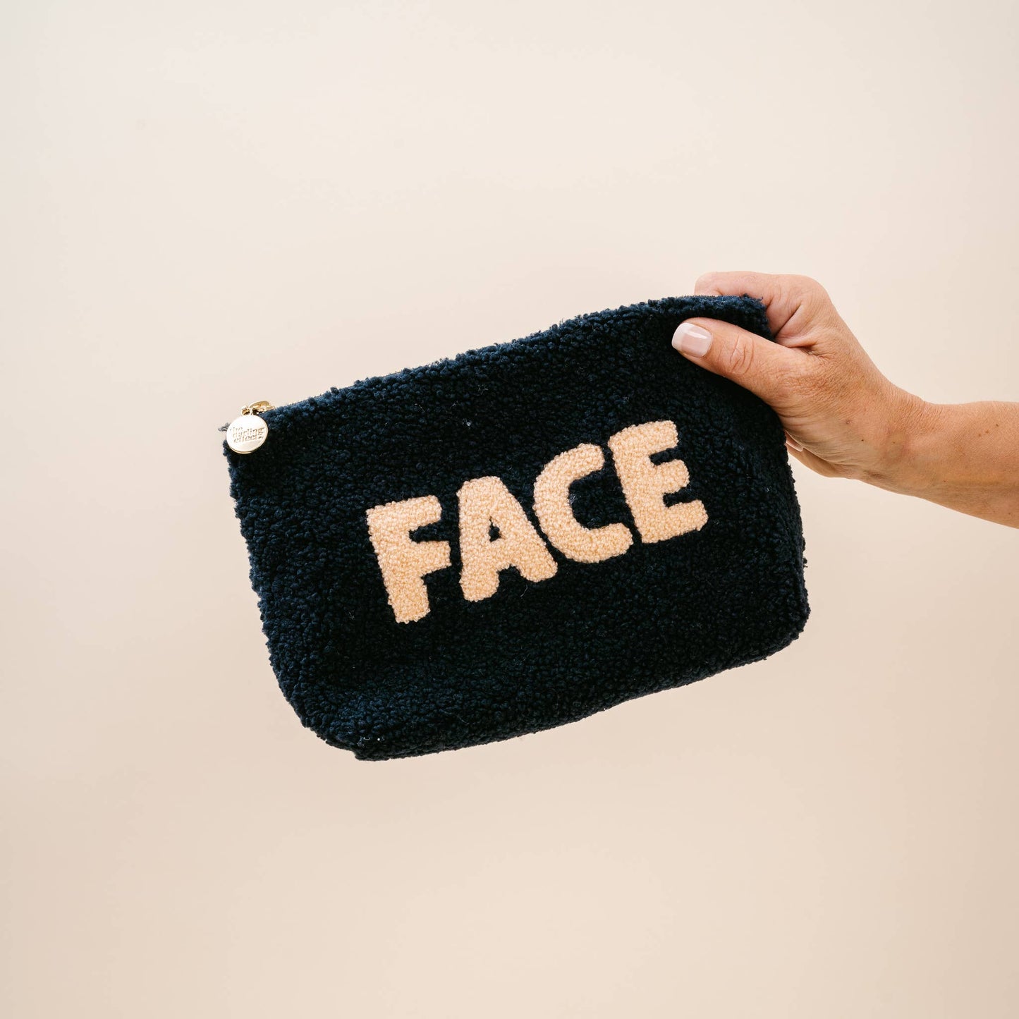 Navy Face Teddy Pouch