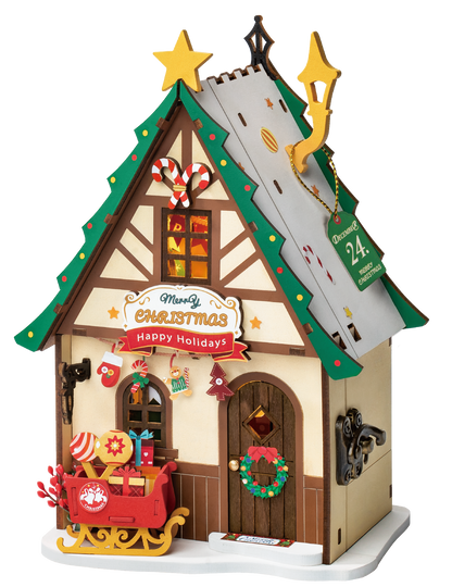 Twinkling Christmas House House Wooden