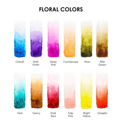 Floral Colors Watercolor Pocket Set With Brush