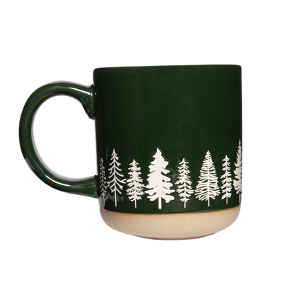 Pine Trees Stoneware Coffee Mug