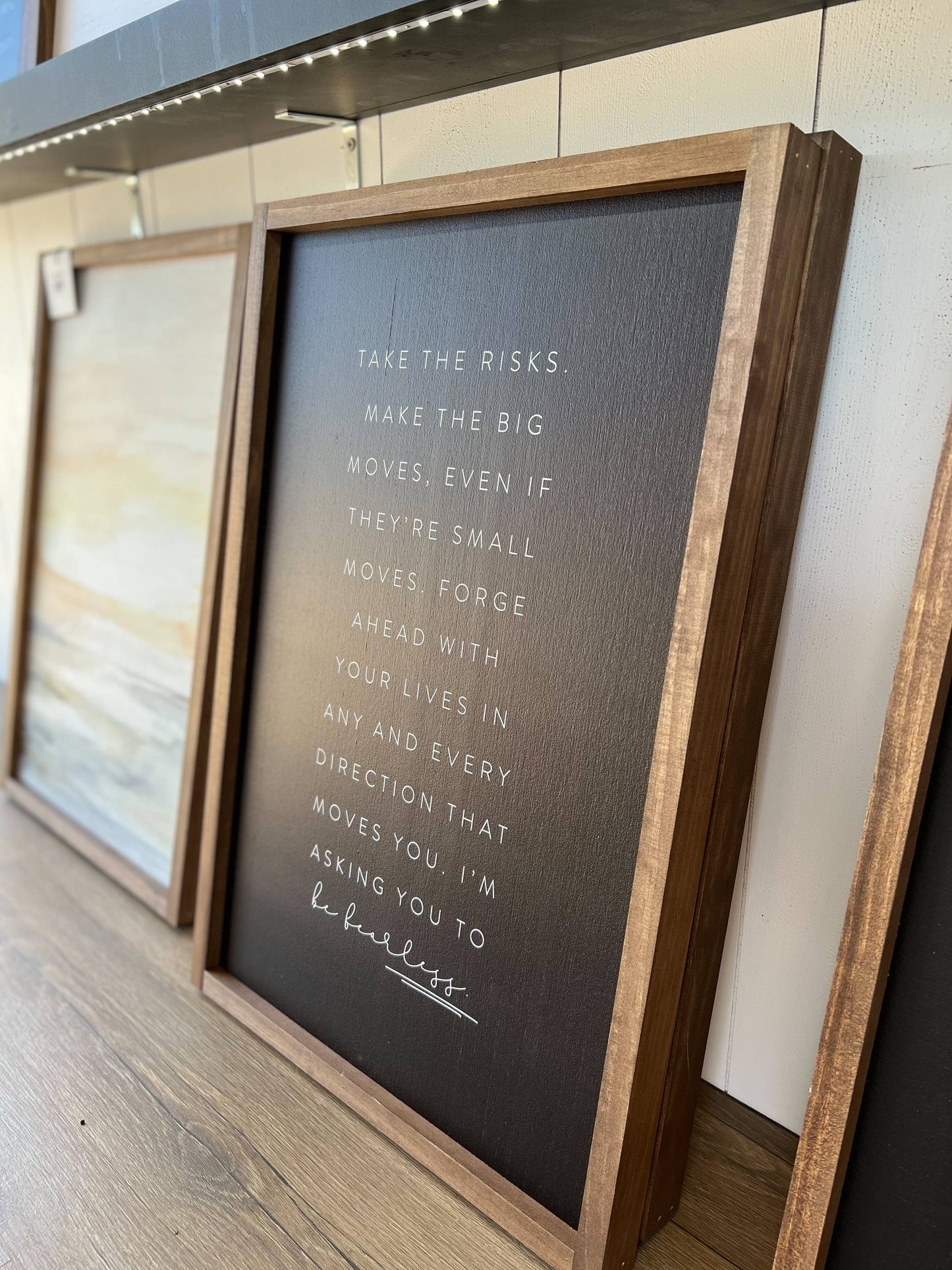 Take the Risks Wood Sign