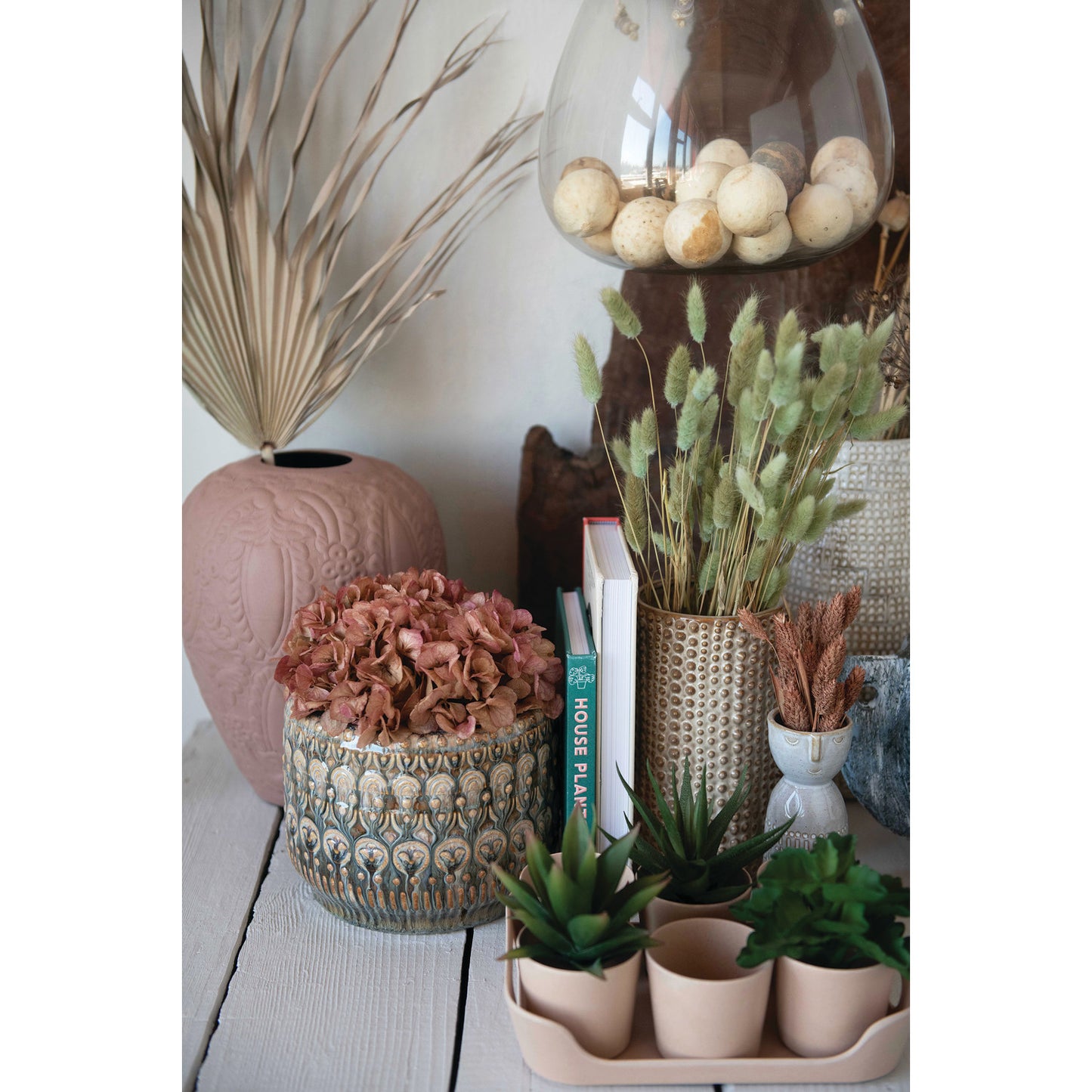 Embossed Stoneware Planter