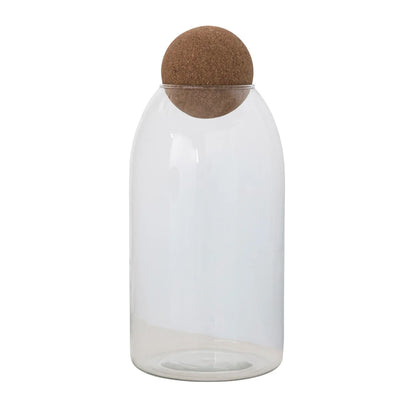 Glass Jar with Cork Ball Lid
