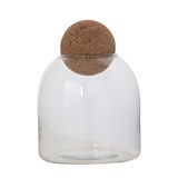 Glass Jar with Cork Ball Lid