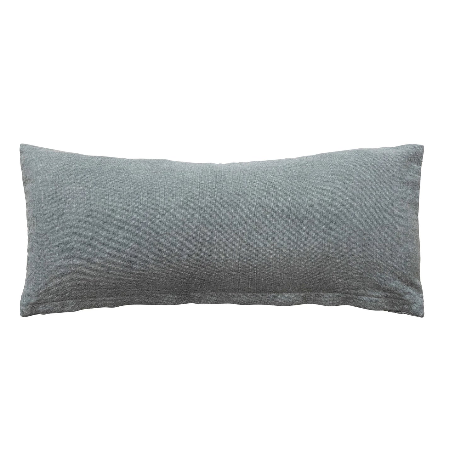 Cotton Lumbar Pillow w/ Embroidery