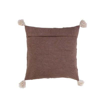 18" Square Stonewashed Cotton Pillow w/ Embroidery