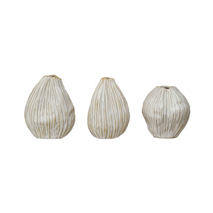 Stoneware Pleated Organic Shaped Vases