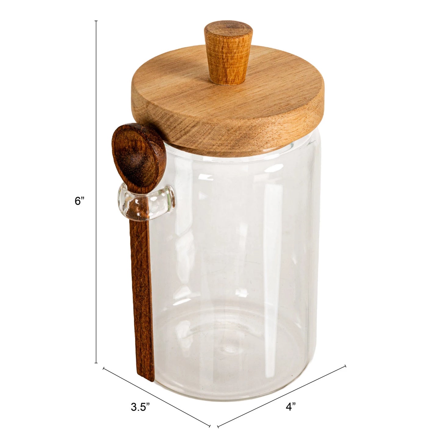 Glass Canister w/ Acacia Wood Lid & Spoon