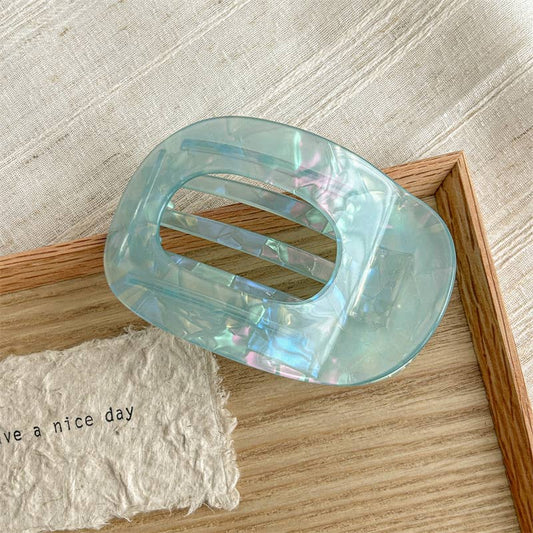 Iridescent Oval Flat Hair Clip