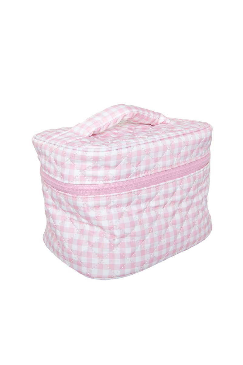 Light Pink Plaid Makeup Bag