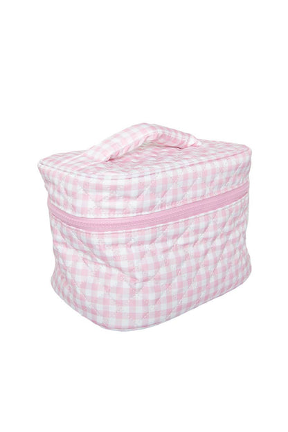 Light Pink Plaid Makeup Bag