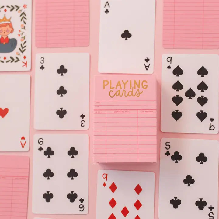 Pink Library Card Deck of Playing Cards