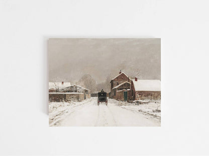 Snowy Path Vintage Art Print