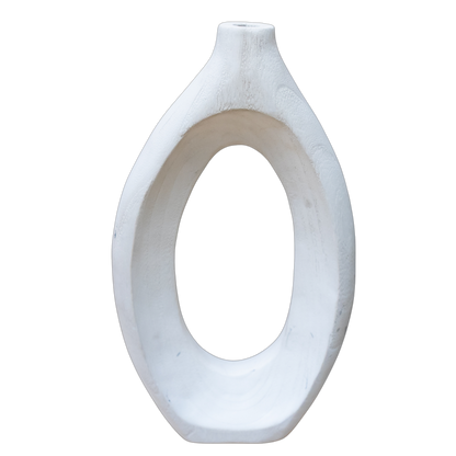 White Wood Vase