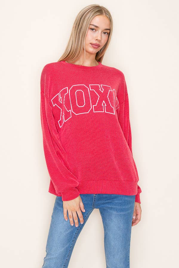XOXO Red Longsleeve Graphic Tee