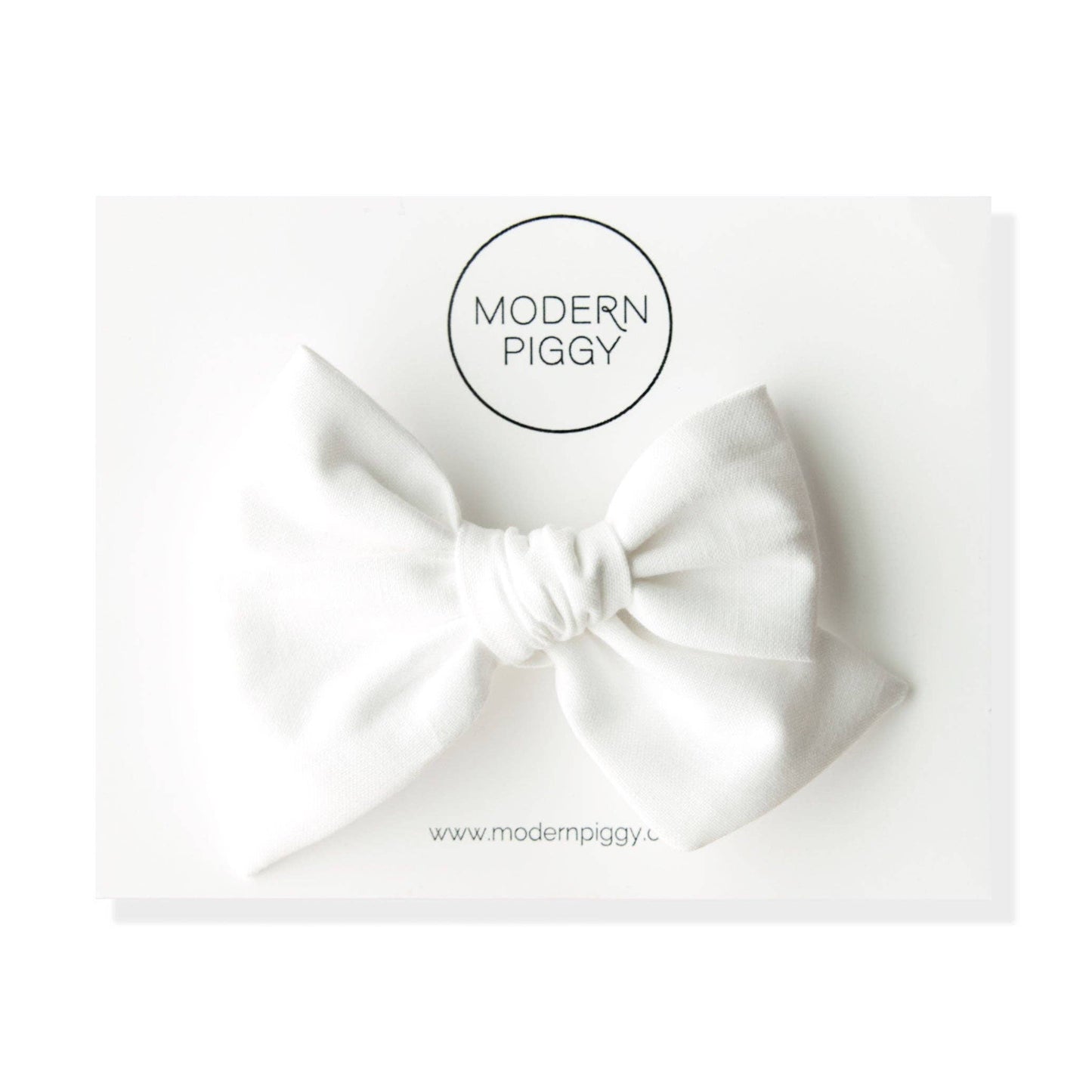 True White | Alligator Clip Oversized Hand-tied Bow